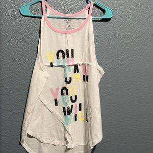 White tank top with words on the front